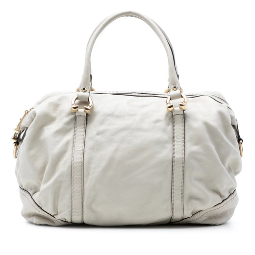Leather Horsebit Nail Boston Bag - Image 1