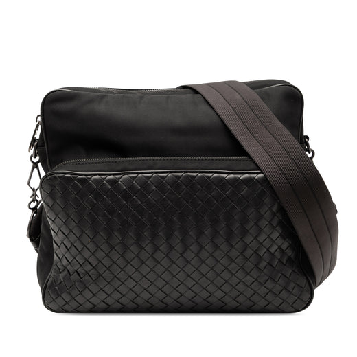 Nappa Intrecciato Trimmed Canvas Messenger Bag - Image 1