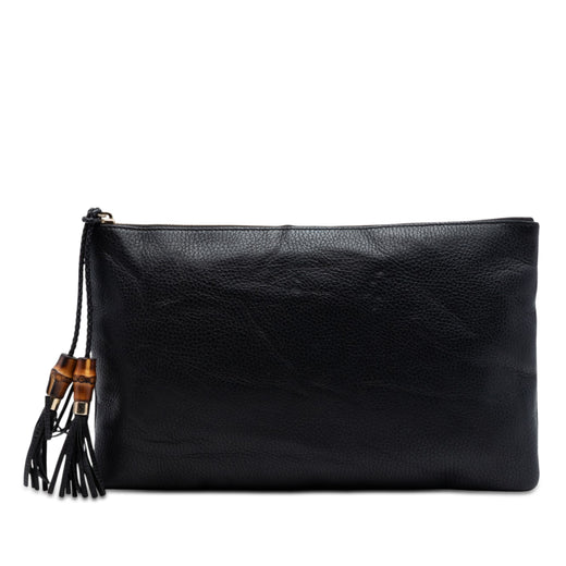 Calfskin Bamboo Tassel Clutch - Image 1