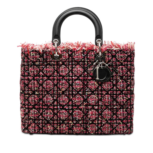 Large Tweed Cannage Fringe Lady Dior - Image 1