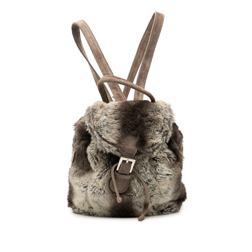 Mink Fur Tie Dye Print Backpack - Image 1