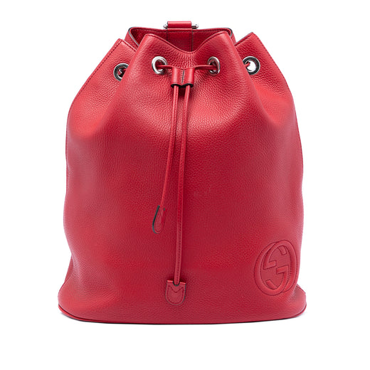 Small Pebbled Calfskin Soho Drawstring Backpack - Image 1