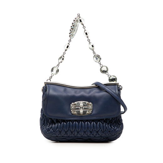 Matelasse Nappa Crystal Frame Flap Satchel - Image 1