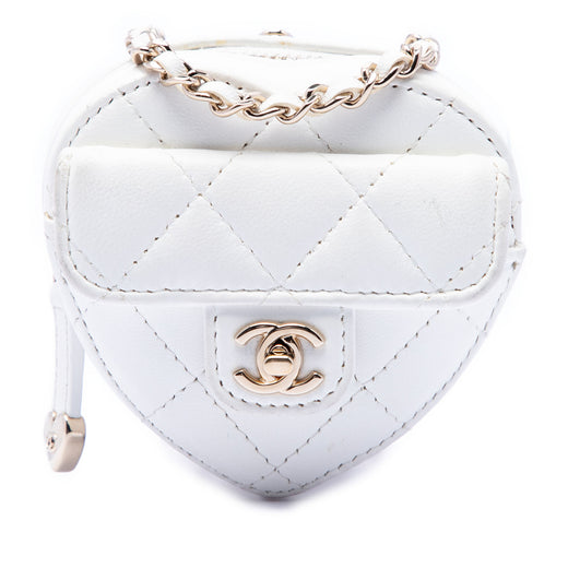 Mini Quilted Lambskin CC in Love Heart Necklace Bag - Image 1