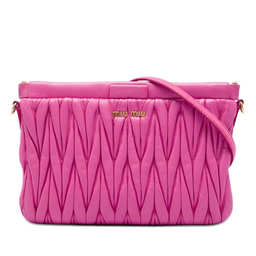Matelasse Nappa Frame Clutch with Strap - Image 1