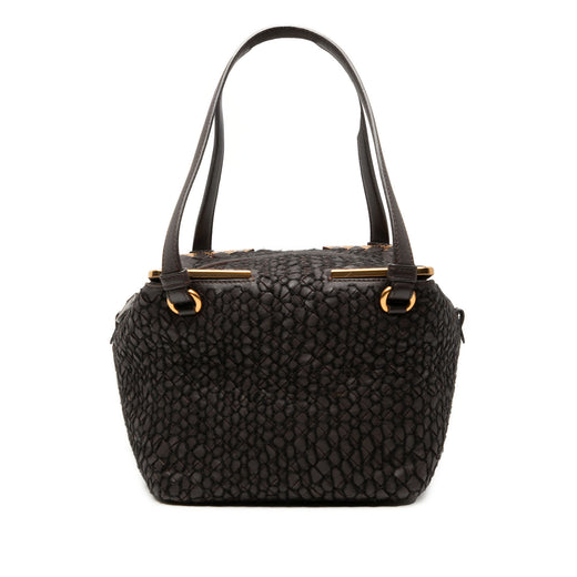 Nappa Intrecciato Stitched Metal Edge Cube Handbag - Image 1