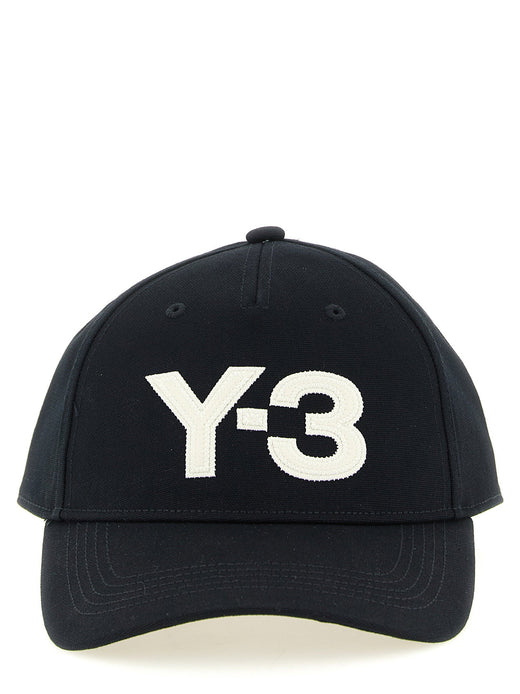 Y-3 Logo-Embroidered Cotton Baseball Cap — Black Canvas Caps