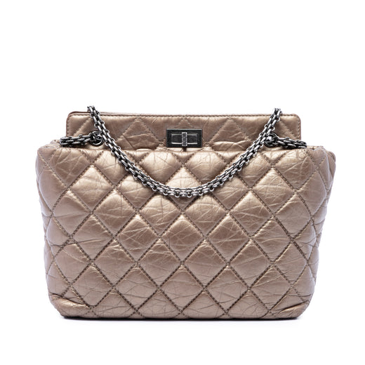 Quilted Metallic Aged Calfskin Reissue 2.55 Tote - Image 1