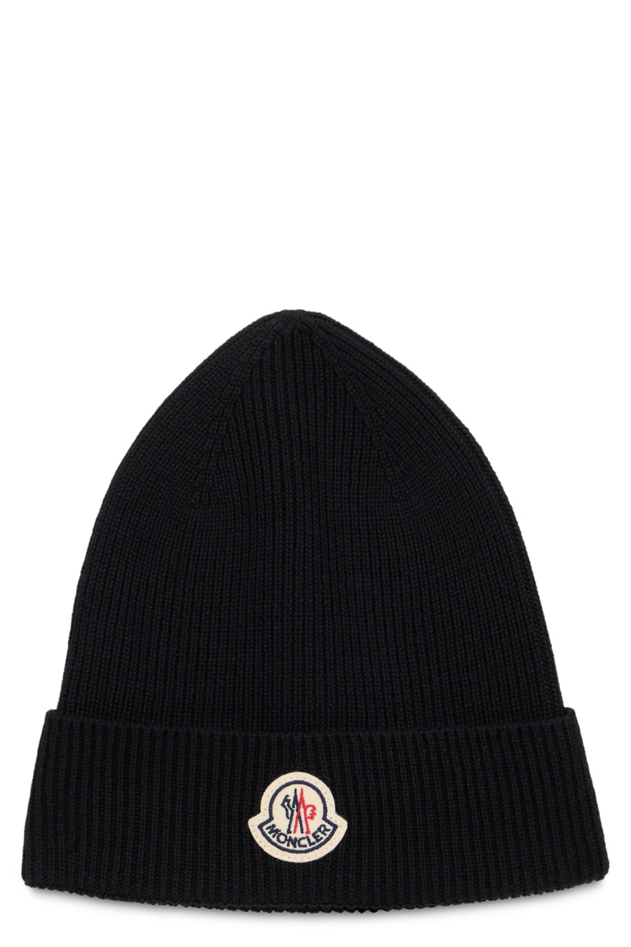 Moncler L20913b70500 Ribbed Virgin Wool Beanie — Black Beanies