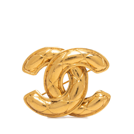 CC Gold Plated Quilted Brooch - Image 1
