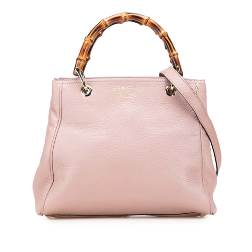 Small Calfskin Bamboo Shopper Satchel - Image 1