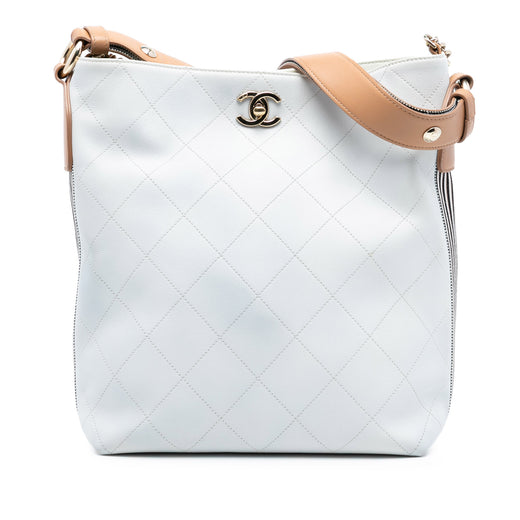 Large Stitched Calfskin Button Up Hobo - Image 1