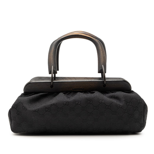 GG Canvas Wood Frame Handbag - Image 1