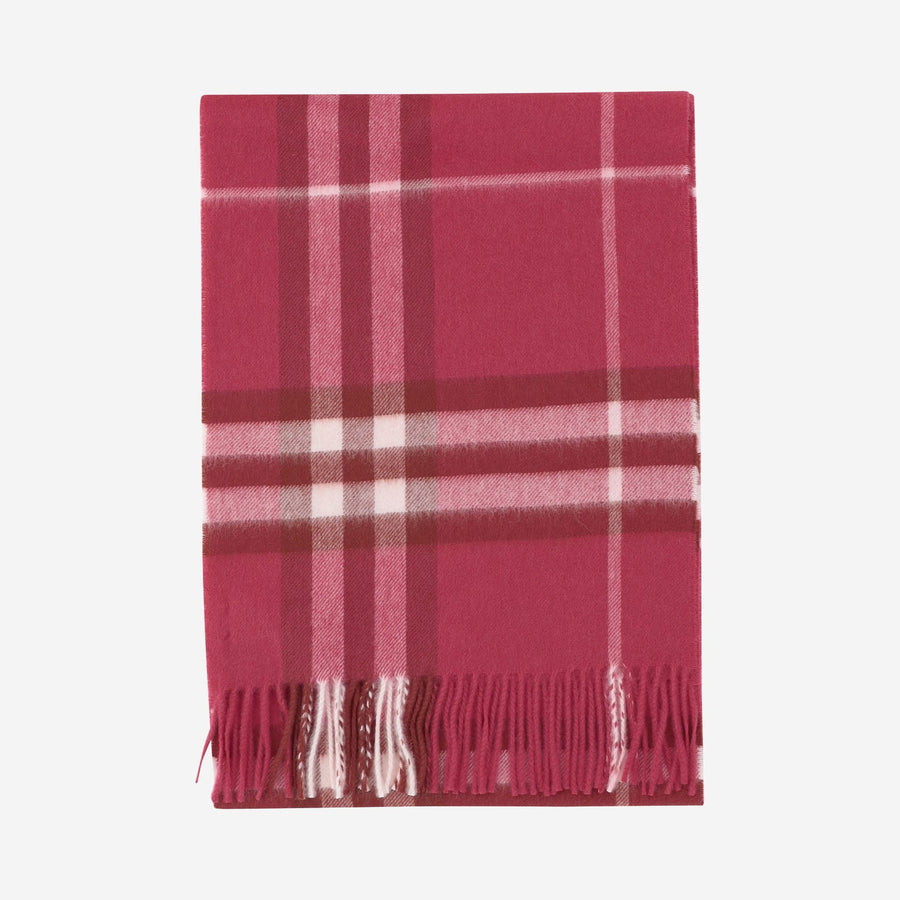 Burberry Giant Check Cashmere Scarf — Pink Scarfs