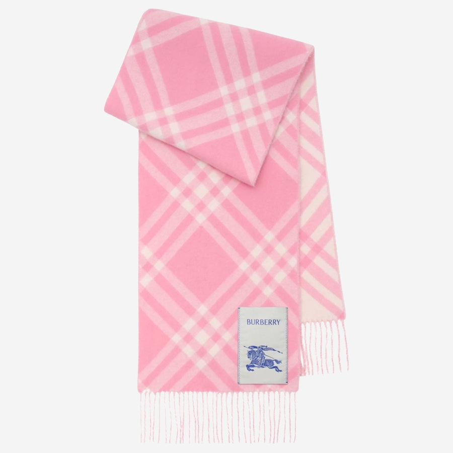 Burberry Cashmere Check Pattern Scarf — Pink Scarfs