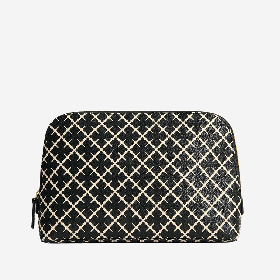 By Malene Birger Geometric-Print Polyvinyl Cosmetic Case — Black Bag