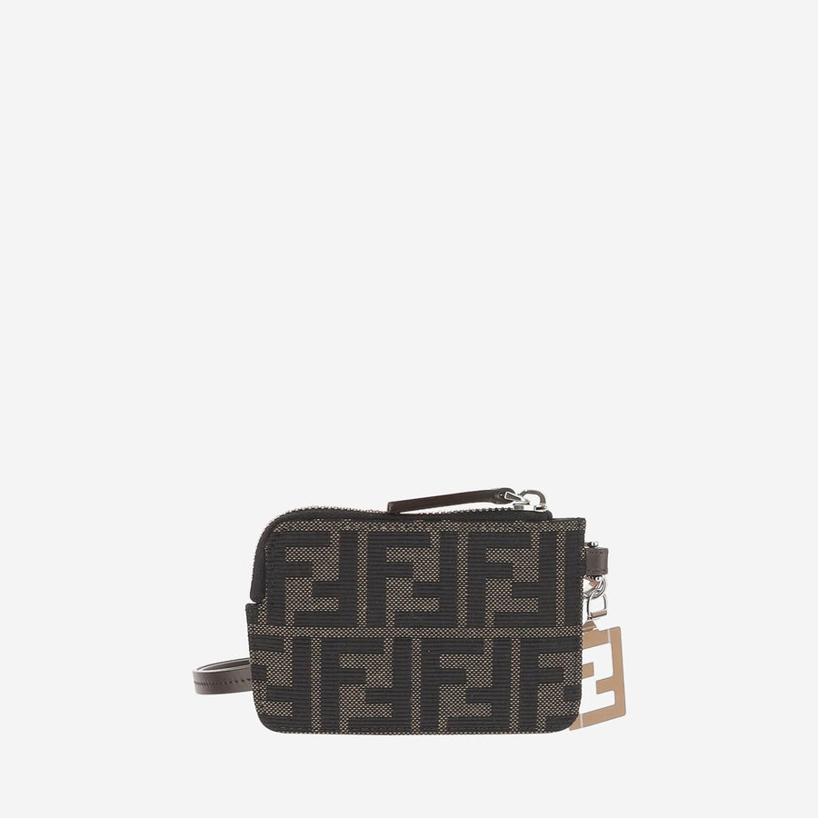 Fendi Ff Jacquard And Calfskin Wallet — Multicolor