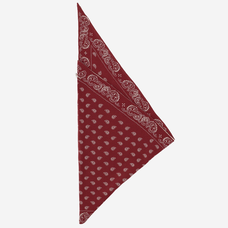 Guest Residence Cotton-Silk Paisley Scarf — Red Scarfs