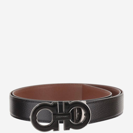 Ferragamo Calf Leather Belt — Black
