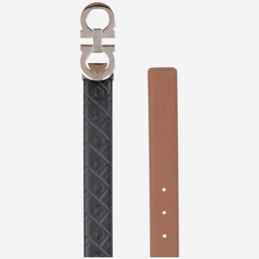 Ferragamo Calf Leather Belt — Black