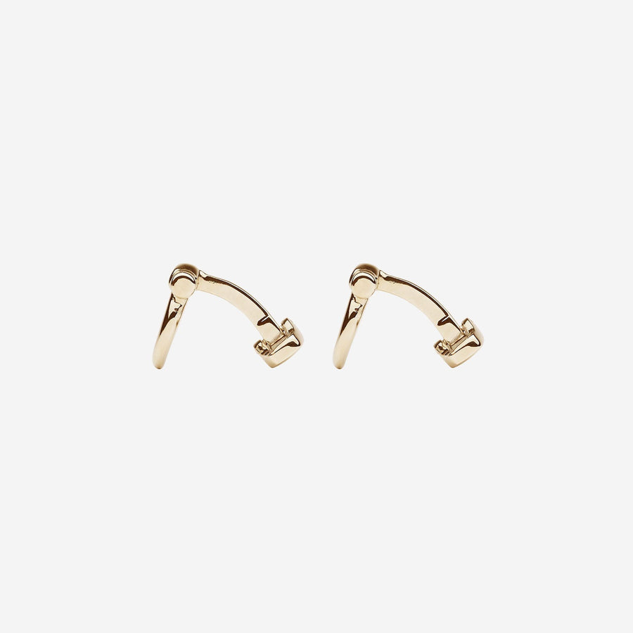 Ferragamo Gold-Tone Brass Hook Cufflinks — Gold Accessory