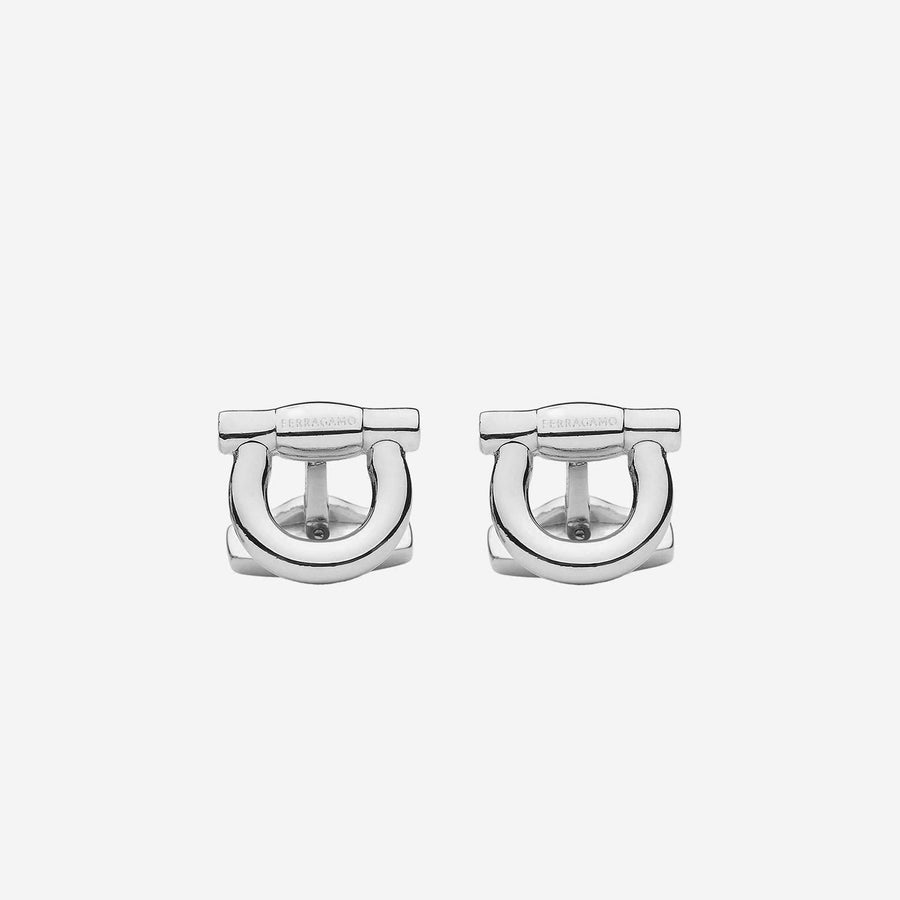 Ferragamo Brass Hook Cufflinks — Silver Accessory