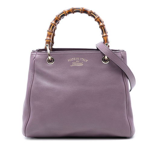 Small Calfskin Bamboo Shopper Satchel - Image 1