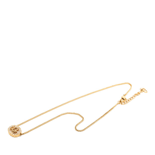 Gold Plated Strass CD Logo Pendant Necklace - Image 1
