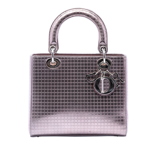 Medium Metallic Patent Microcannage Lady Dior - Image 1