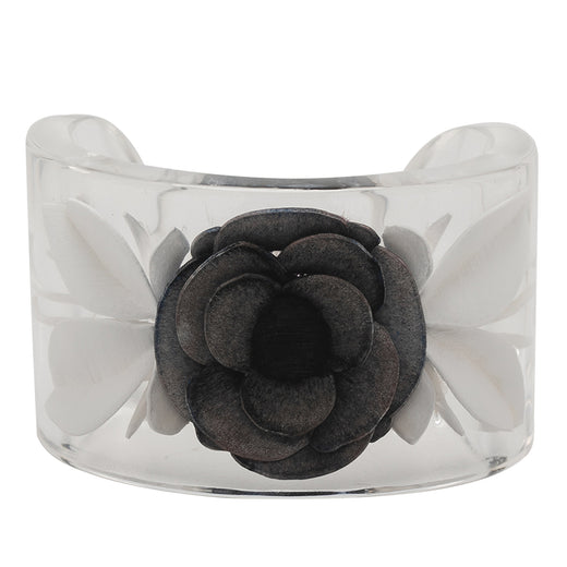 Lucite Camellia Cuff Bracelet - Image 1