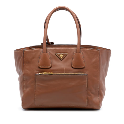 Soft Calf Front Pocket Open Convertible Tote - Image 1