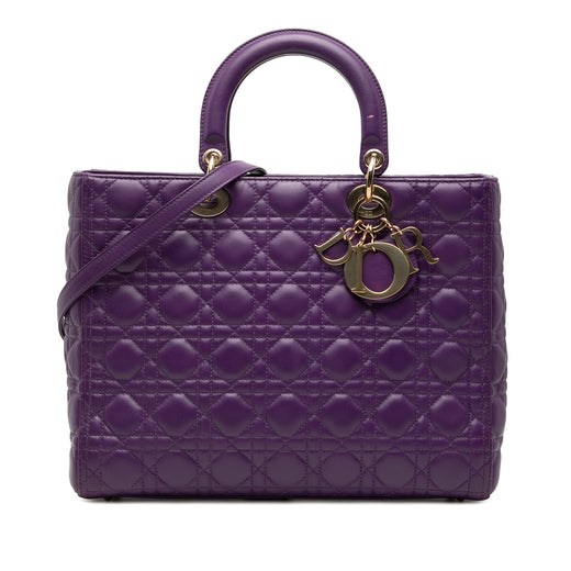 Large Lambskin Cannage Lady Dior - Image 1