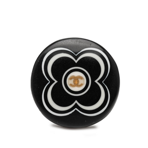Resin and Gold Tone CC Logo Camellia Ring - Image 1