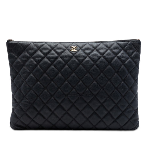 Large Quilted Caviar O Case Clutch - Image 1