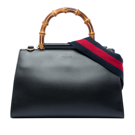 Small Calfskin Bamboo Web Nymphaea Satchel - Image 1