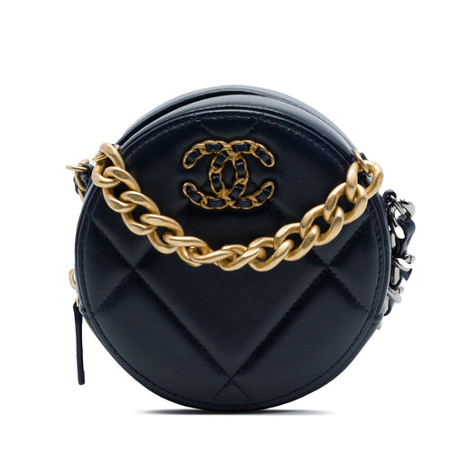 Lambskin 19 Round Clutch with Chain - Image 1