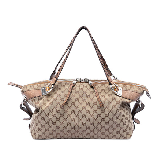 Medium GG Canvas Bamboo Bar Tote - Image 1