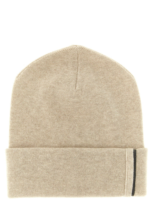 Brunello Cucinelli Beanie — Cream Pure Cashmere Beanies