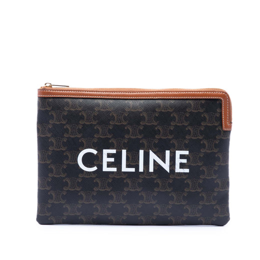 Small Triomphe Coated Canvas Clutch - Image 1