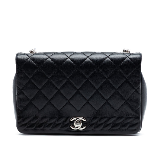 Small CC Quilted Lambskin Embossed Braid Single Flap - Image 1