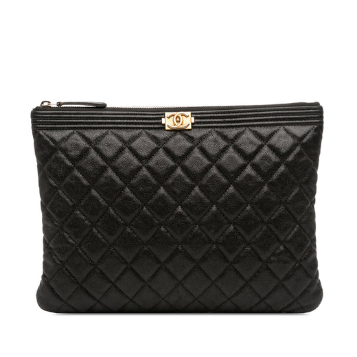 Medium Quilted Caviar Boy O Case Clutch - Image 1
