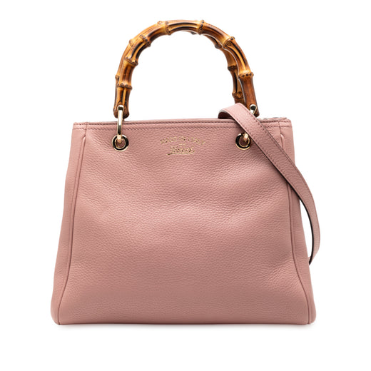 Small Calfskin Bamboo Shopper Satchel - Image 1