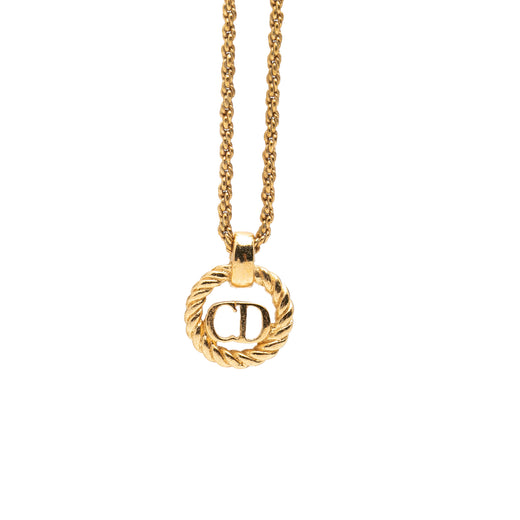 Gold Plated CD Logo Pendant Necklace - Image 1