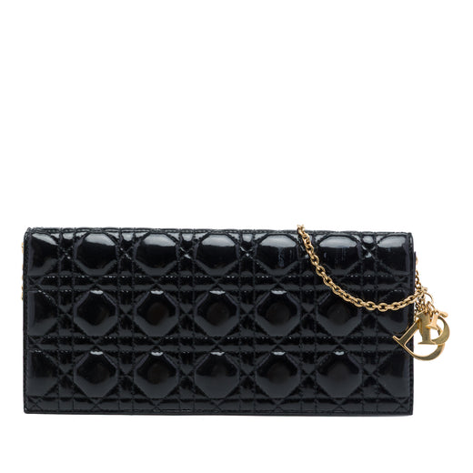 Patent Cannage Lady Dior Clutch with Chain - Image 1