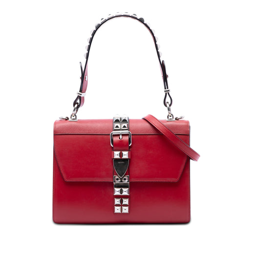 City Calf and Saffiano Studded Elektra Satchel - Image 1