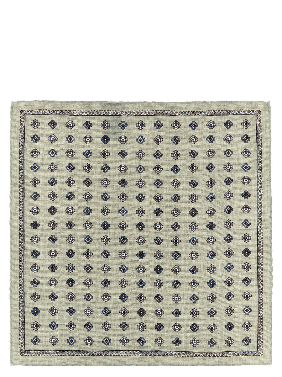 Brunello Cucinelli Silk Medaglione Scarf — Sage Green Pure Scarfs