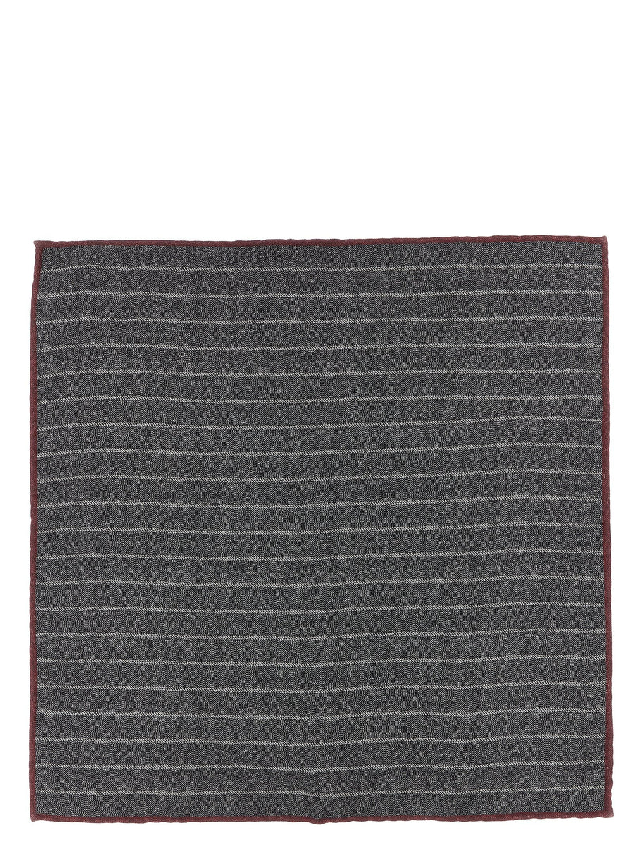 Brunello Cucinelli Pocket Square — Gray Pure Silk Accessory