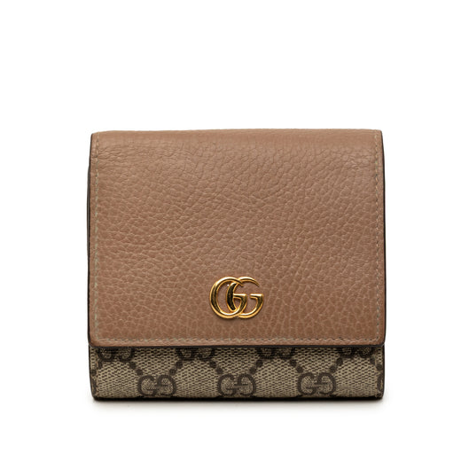 Bicolor GG Marmont Calfskin and GG Supreme Bifold Wallet - Image 1