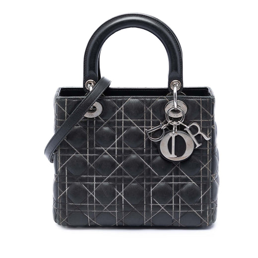 Medium Lambskin Cannage Contrast Stitch Lady Dior - Image 1