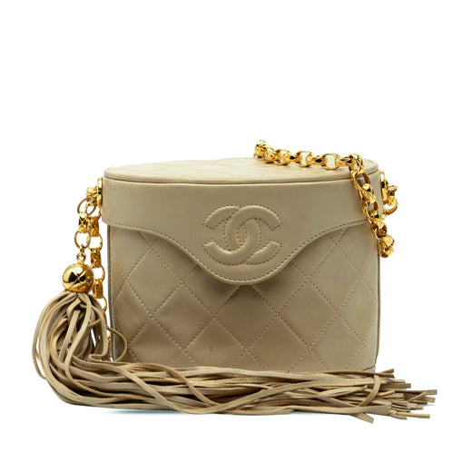 CC Quilted Lambskin Tassel Chain Vanity Bag - Image 1
